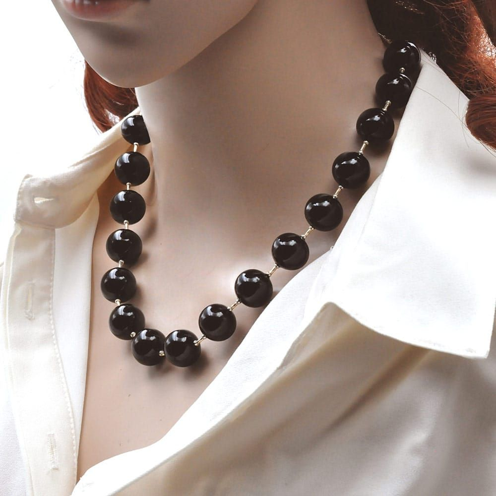 Ball black - black murano glass necklace in genuine murano glass from venice