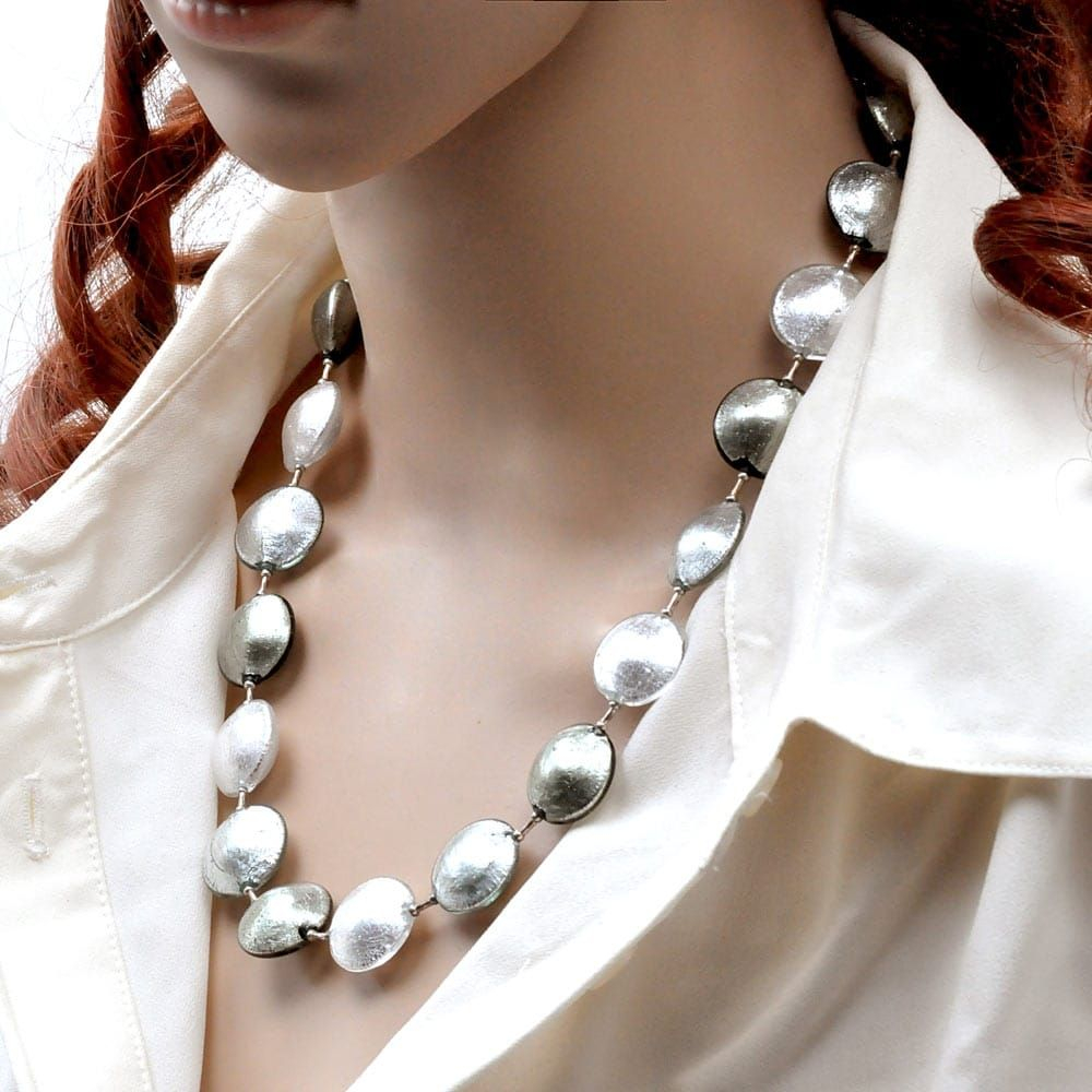 Halskette silber schmuck aus murano glas aus venedig 