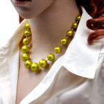 Green anise murano glass necklace 