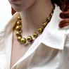 Khaki murano glass necklace 