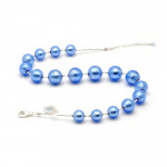 Collier bleu en veritable verre de murano de venise