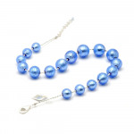 Collier bleu bijou en veritable verre de murano de venise