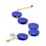 Francy de cetim azul - pulseira azul vidro murano de veneza