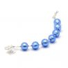 Bola azul - pulsera de plata azul en auténtico cristal de murano de venecia