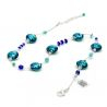 Blue murano glass necklace genuine from venice
