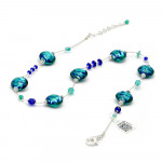 Collana blu autentico vetro di murano di venezia