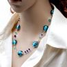 Blue murano glass necklace genuine jewel from venice