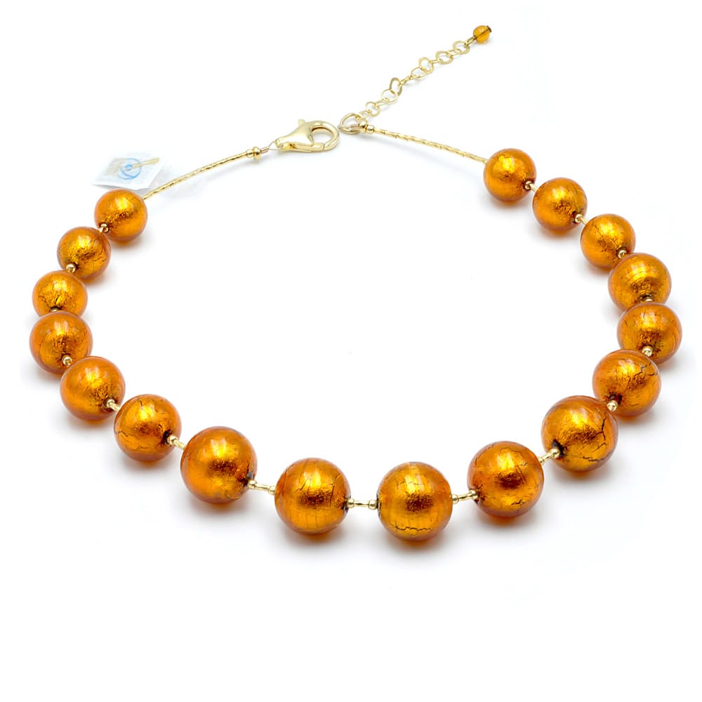 Amber murano glass necklace jewellery of venice