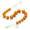 Ball amber - amber murano glass necklace jewellery of venice