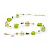 Jojo green and gold - green and gold necklace jewelry in genuine murano glass from venice