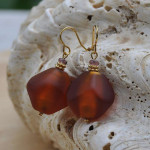 Amber murano glass earrings