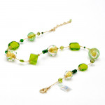 Green necklace jewelry in genuine murano glass from venice