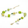 Grönt halsband smycken i äkta murano glas från venedig