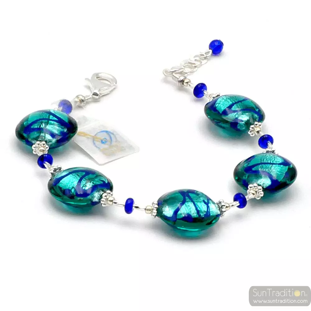 Charly lapis - blue murano glass bracelet from venice