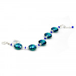 Blue murano glass bracelet from venice