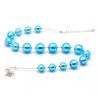 Blue murano glass necklace of venice