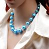 Halskette hellblau schmuckstück echte murano-glas aus venedig