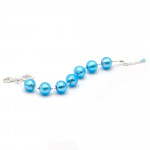 Ball bleu ciel - bracelet bleu ciel en veritable verre de murano de venise