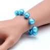 Light blue murano glass bracelet of murano in venice
