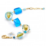 Armband blau und gold echten muranoglas aus venedig