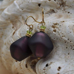 Boucles d'oreilles verre murano violet amethyste