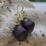 Amethyst murano glass earrings