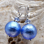 Aretes azul cristal de murano joyería en auténtico cristal de venecia