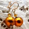 Amber murano glass earrings genuine jewelry from venice