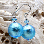 Blue murano glass earrings jewelry genuine from venice