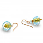 Boucles d'oreilles verre de murano bleu de venise