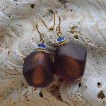 Brown murano glass jewelry earrings