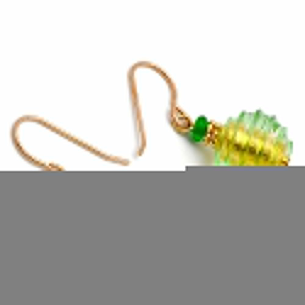 Jojo vert et or - boucles d'oreilles vertes bijou en veritable verre de murano de venise