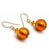 Amber murano glass earrings genuine jewelry from venice