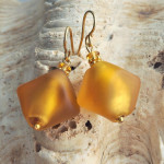 Gold murano glass earrings 