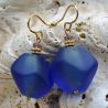 Blue murano glass jewelry earrings