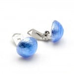 Blue earrings buttons - earrings jewelry genuine murano glass venitian