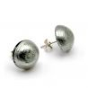Aretes botón de plata - aretes de plata joyas de genuino cristal murano de venecia