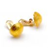 Aretes botón de oro - aretes oro joyas de genuino cristal murano de venecia