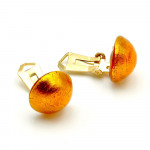 Amber earrings buttons - amber earrings jewelry genuine murano glass venitian