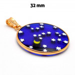  colgante de cristal de murano millefiori estrellado cielo azul oro 32 mm