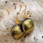 Gold murano glass earrings