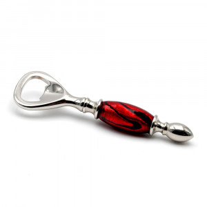 Red murano glass bottle opener 