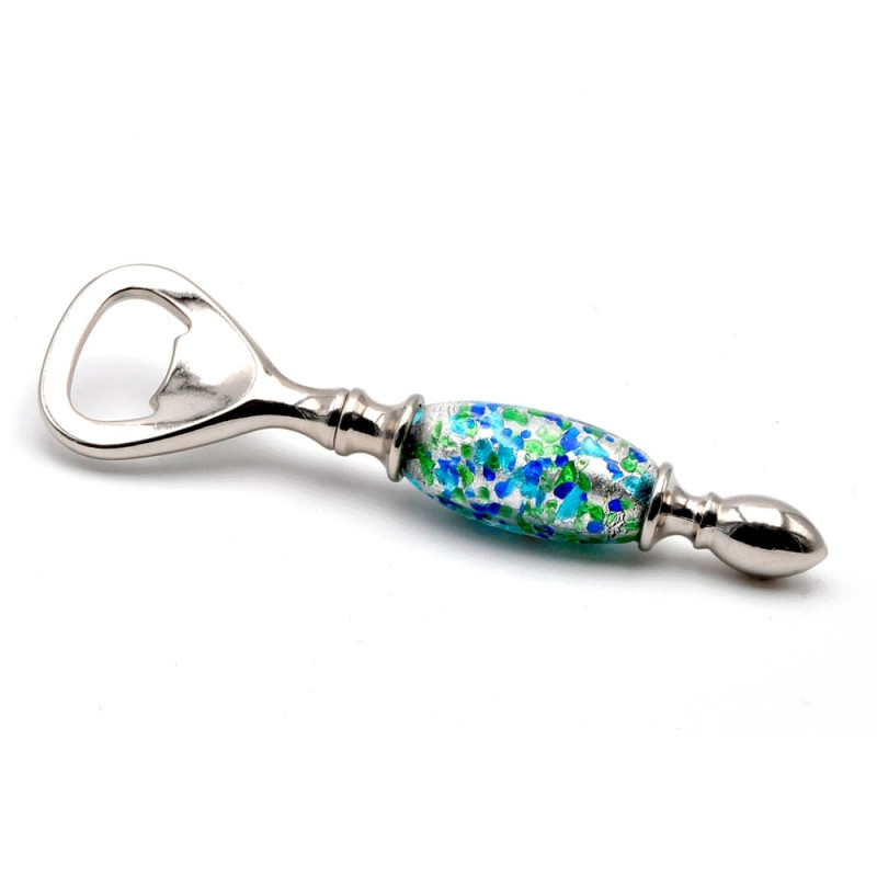 Blue murano glass bottle opener 