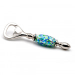 Blue murano glass bottle opener 