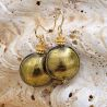 Gold grey murano glass earrings from venice