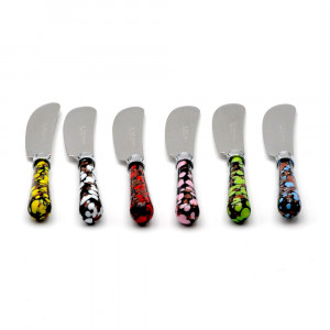 Coltello burro con la maniglia in vetro di murano tachete di venezia