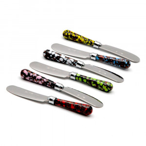 Coltello burro con la maniglia in vetro di murano tachete di venezia