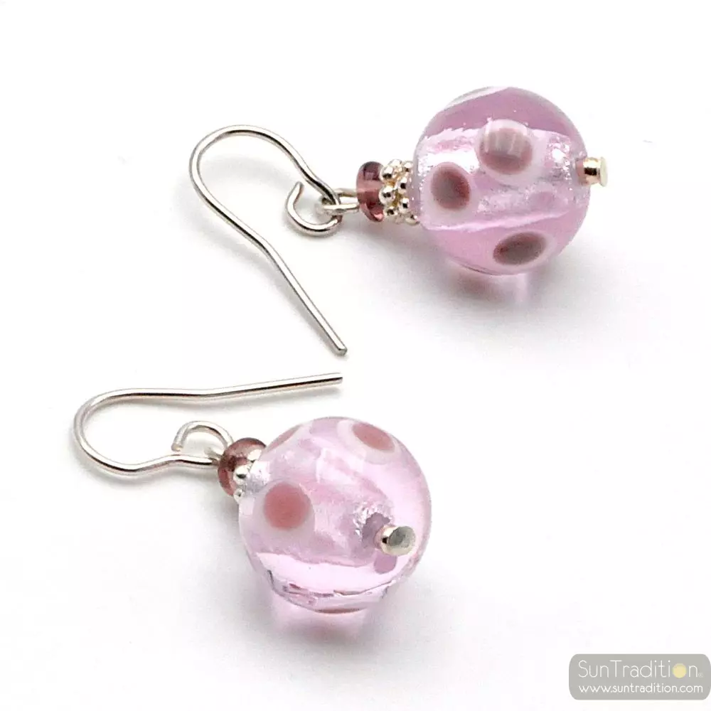 Galaxy lilac - lilac murano glass earrings genuine glass venice