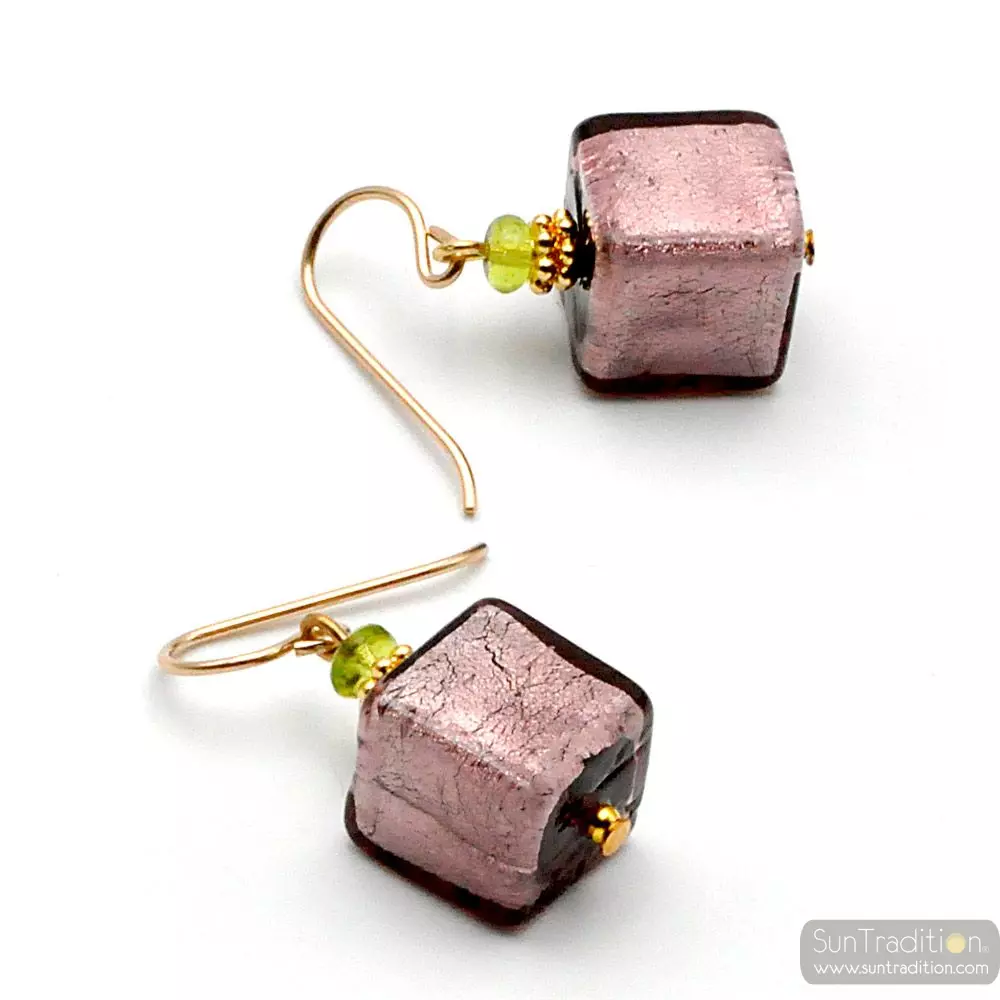 America parma - parma and gold earrings genuine murano glass venice