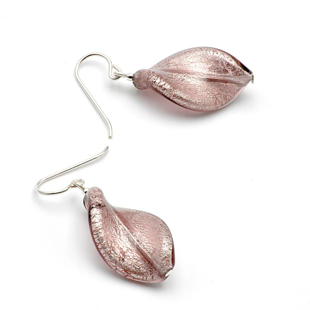 Chlorophyll parma - parma murano glass drop earrings genuine murano glass